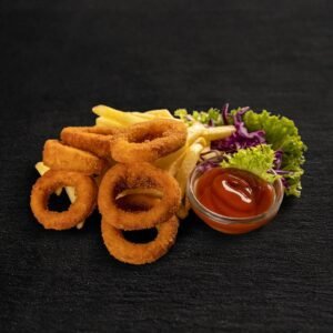 Onion rings and french fries